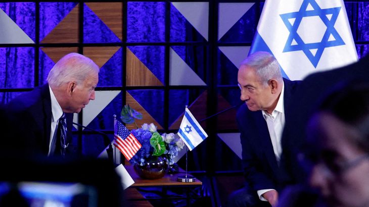 الرئيس الأمريكي جو بايدن (يسار) ورئيس الوزراء الإسرائيلي بنيامين نتنياهو