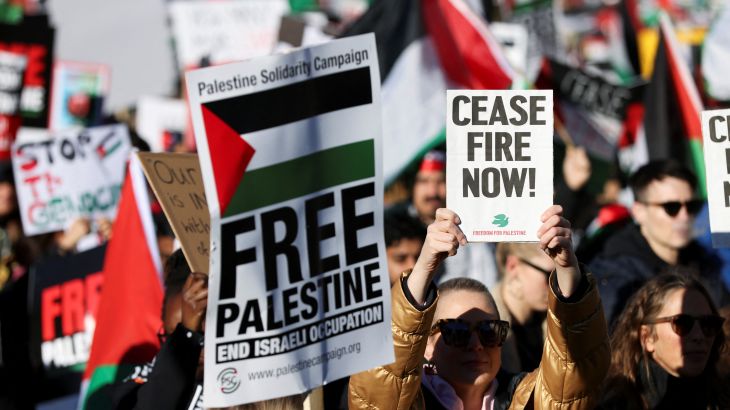 نحو 300 ألف شخص يتظاهرون في لندن تأييدا للفلسطينيين