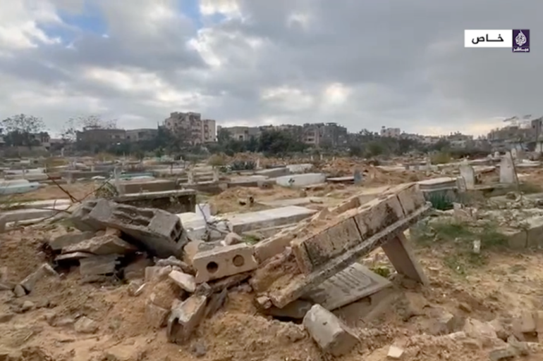 الاحتلال ينبش مقابر في غزة من بينها مقابر الفالوجا ويدمرها كليًا