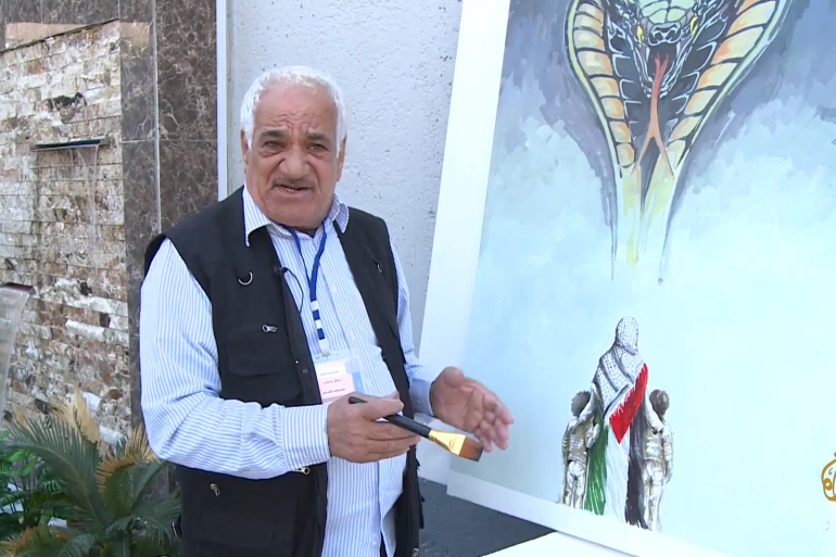 فنانون تشكيليون عراقيون يعبرون عن تضامنهم مع غزة