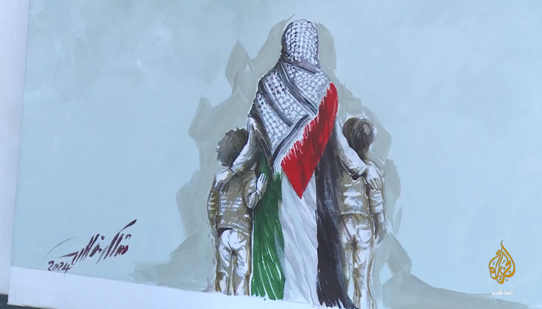 فنانون تشكيليون عراقيون يعبرون عن تضامنهم مع غزة